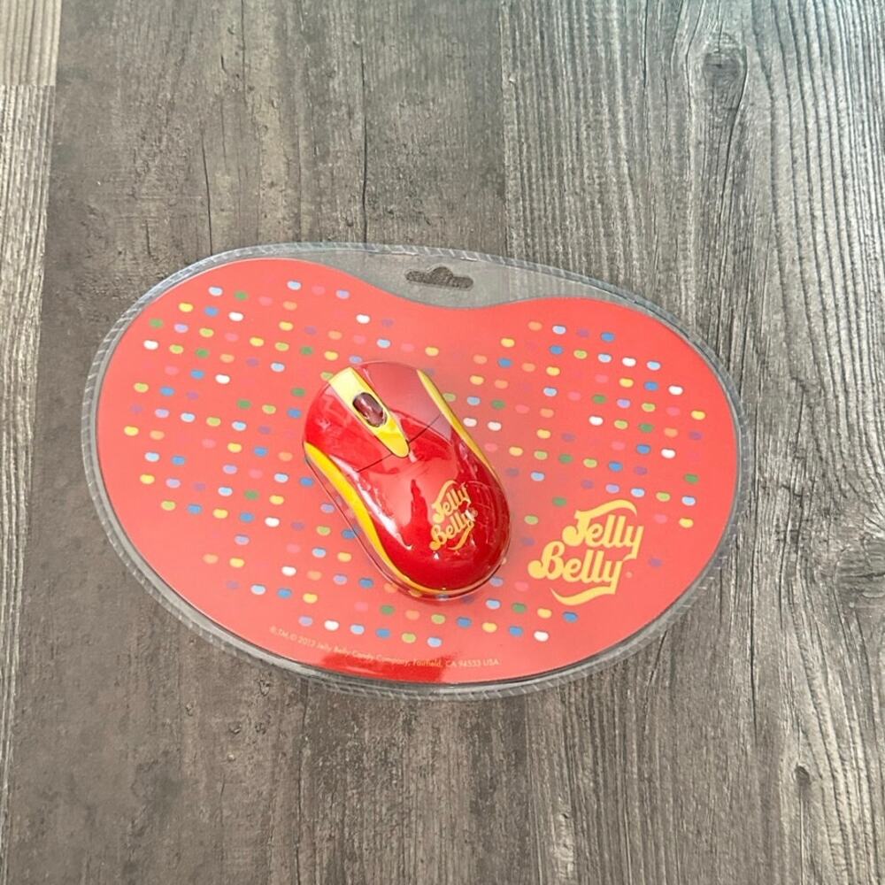 jelly belly wireless computer mouse and mousepad gift set